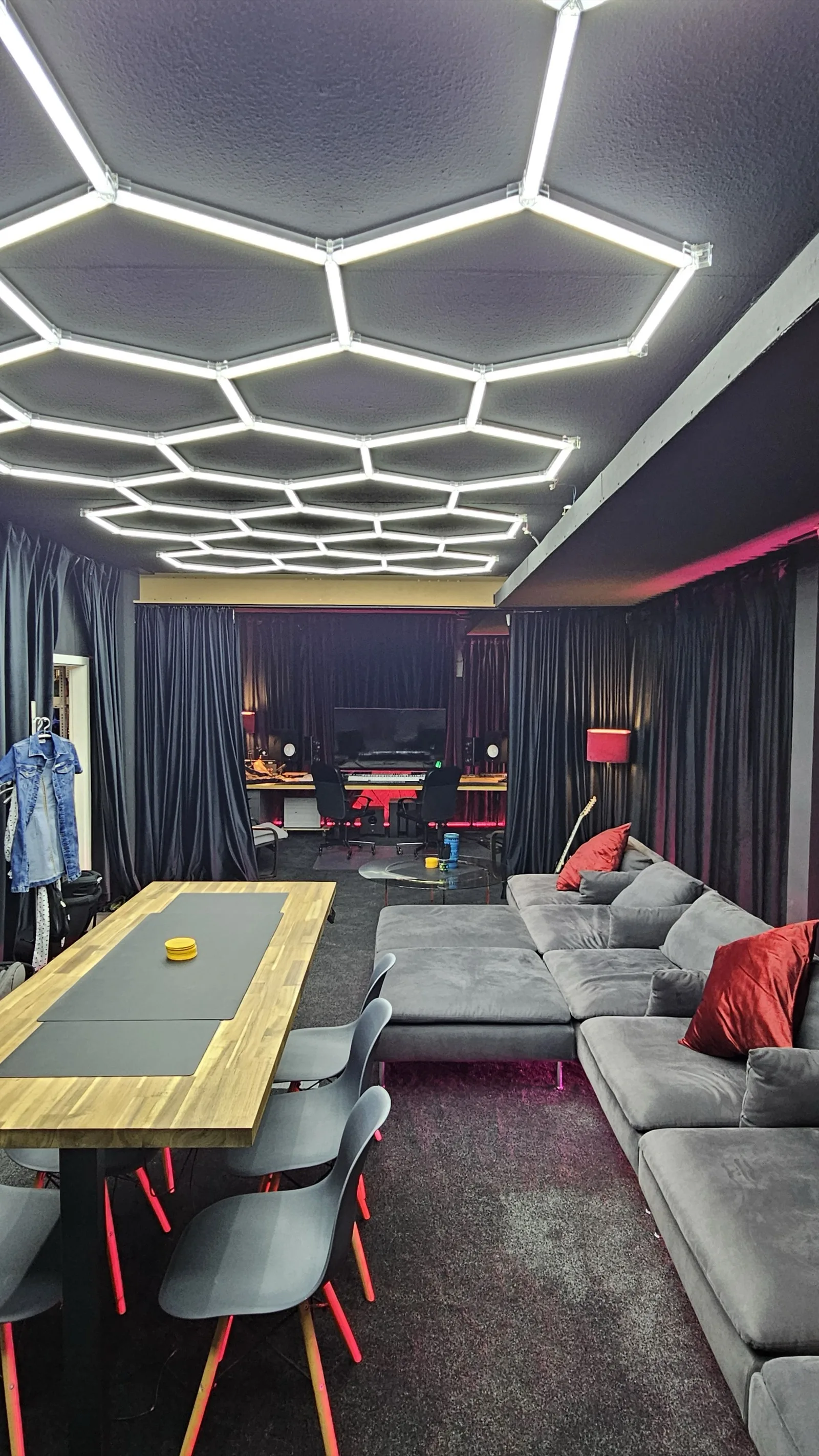 Hexagon-Lichtwand im Fotostudio